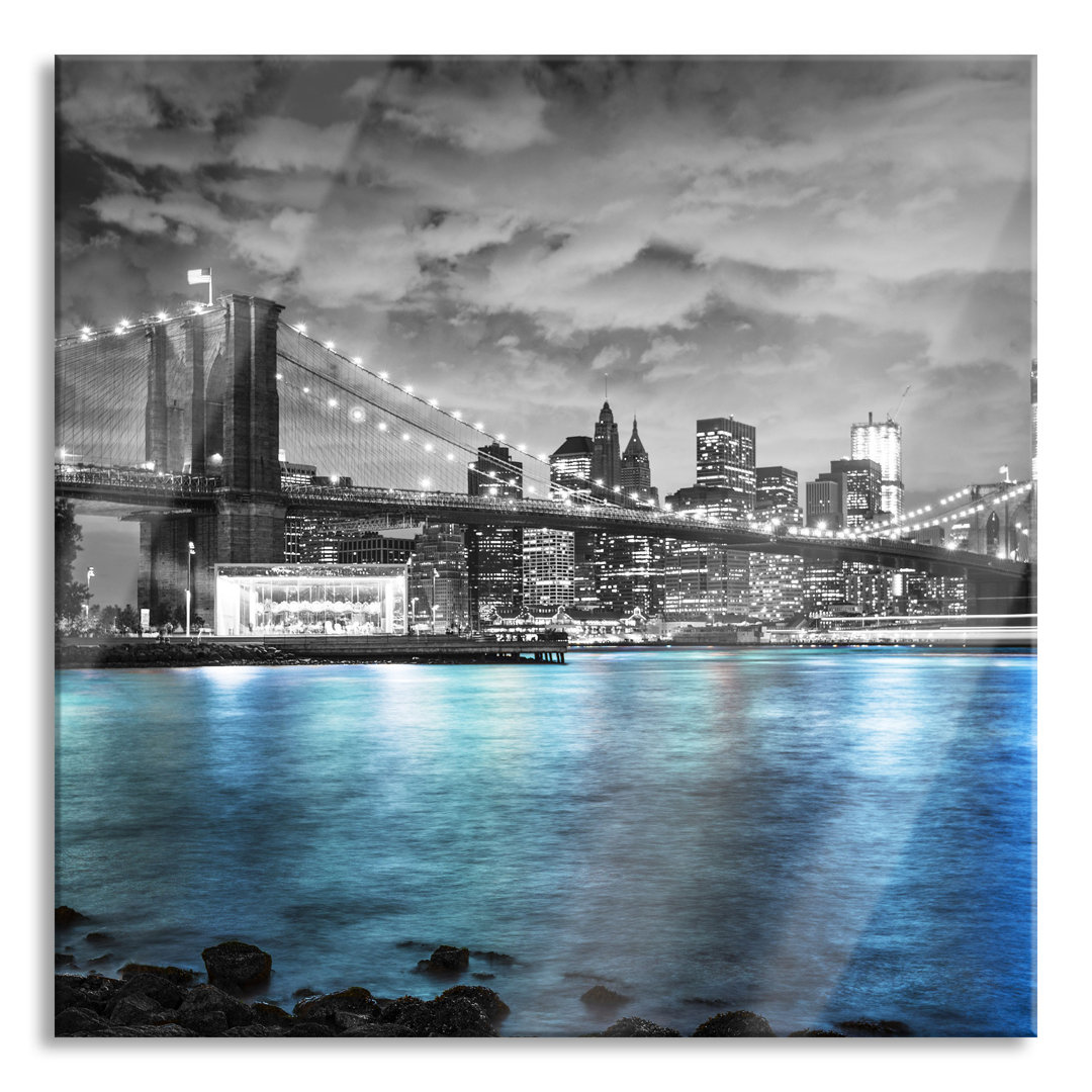 Glasbild Quadratisch | Wandbild Auf Echtglas | New York Skyline || Inkl. Aufhängung Und Abstandshalter, LQ5283, 2