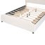 Lit tapissier avec tête de lit et 4 tiroirs. Grand, velours beige. Pas de sommier tapissier. Matériaux de construction solides. Maximisez votre espace de rangement. L 85,4 po x l 64 po x H 39 po. Instructions d'assemblage faciles