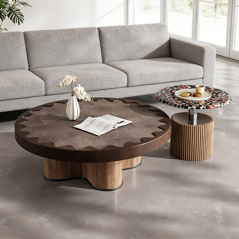 Ensemble de tables basses rondes en bois haut de gamme