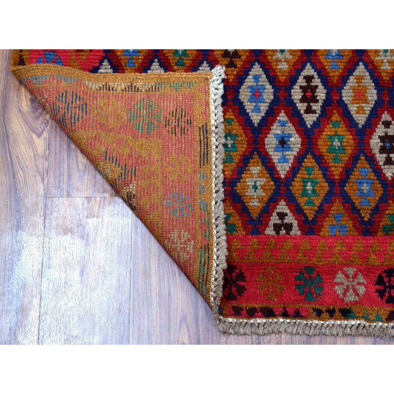 Tapis de la zone en laine 1' x 6'1 po one-of-kind noué la