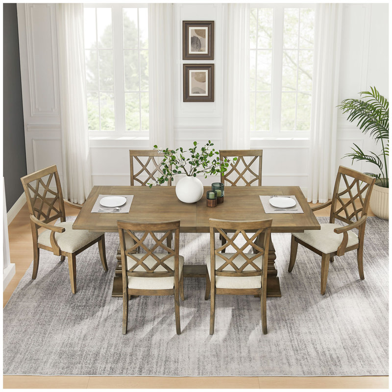 102.01 Inch Extendable Wooden Dining Table for 6 Persons,Long Expandable Dining Table,Mid Century Modern Large Kitchen Table,Rectangular Table for Living Room,Restaurant