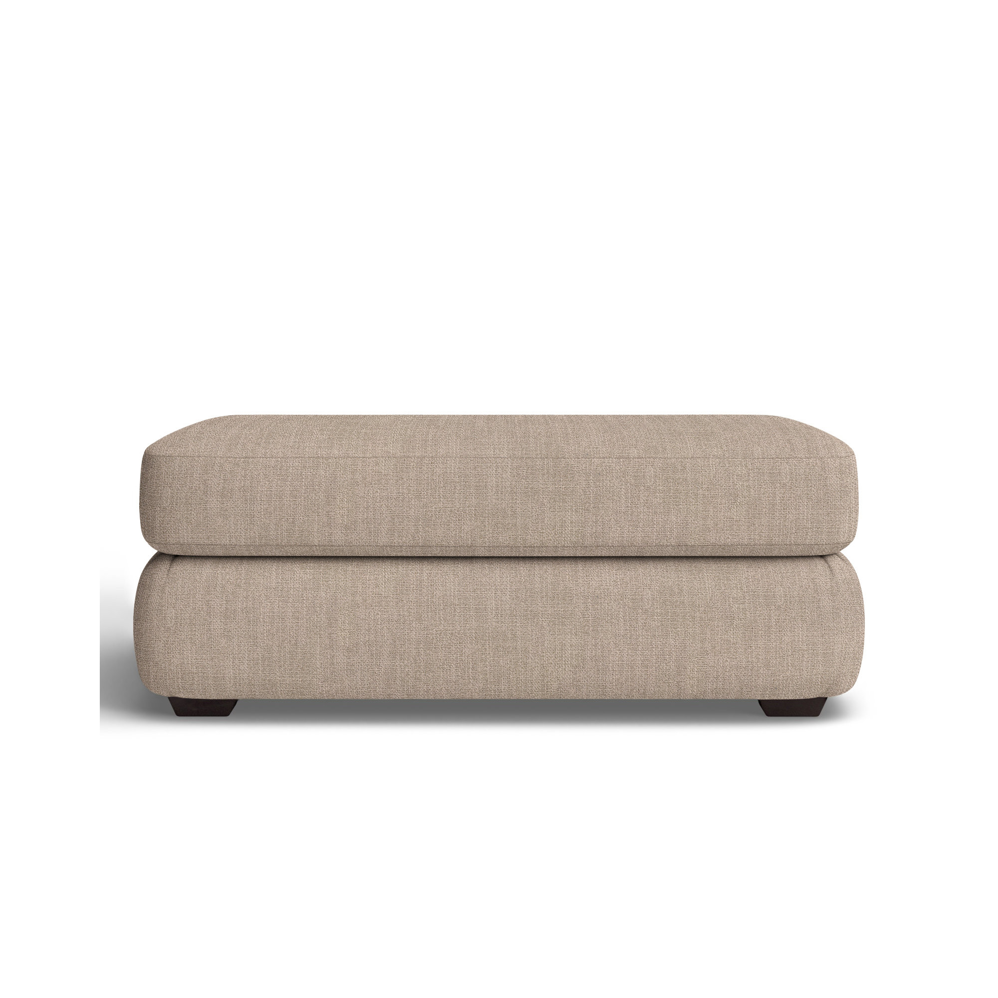 Emilio Upholstered Ottoman, Conversation Linen
