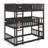 Twin-Sized Three-Tier Rubber Wood Bunk Bed, Fully Equipped With Ladders And Guardrails-478907404