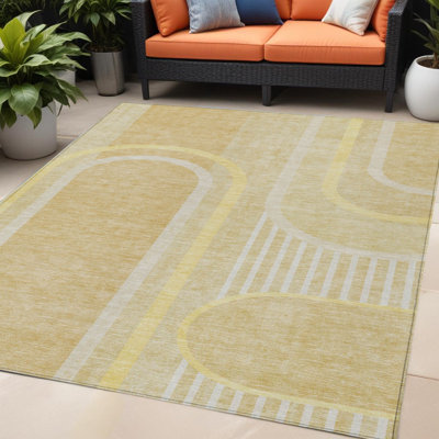 Tapis extérieur lavable antidérapant beige 5 pi x 8 pi