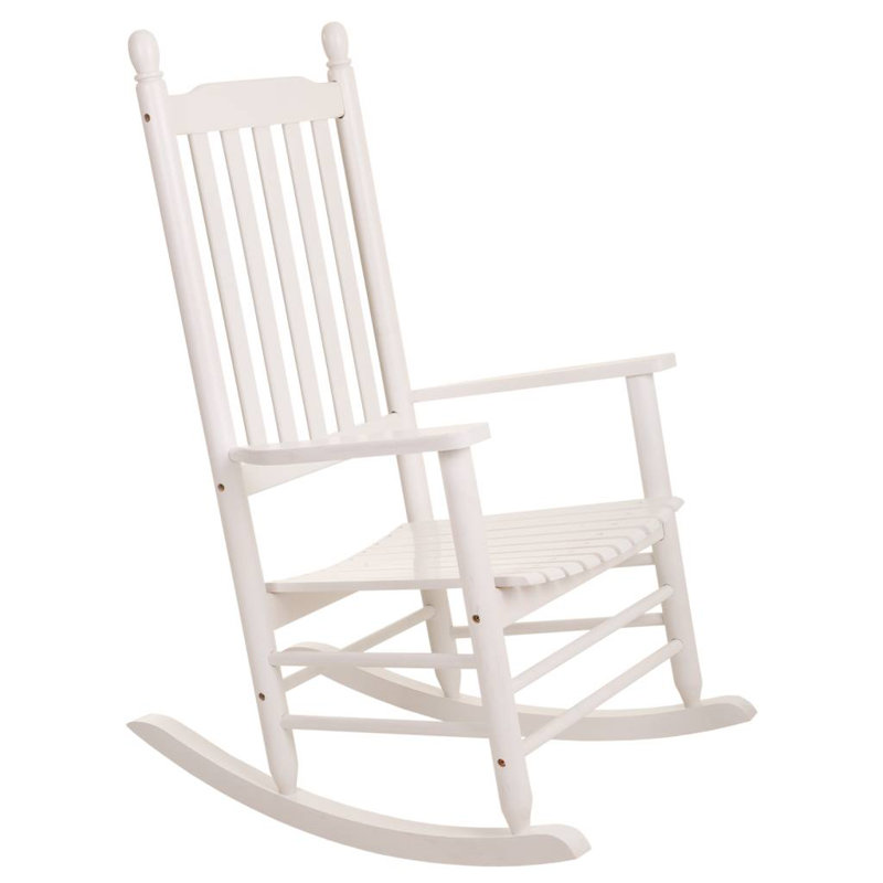 Aelia Solid Wood Rocking Chair, White
