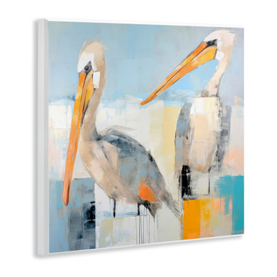 Pélicans, art abstrait sur plaque murale par Irena Orlov