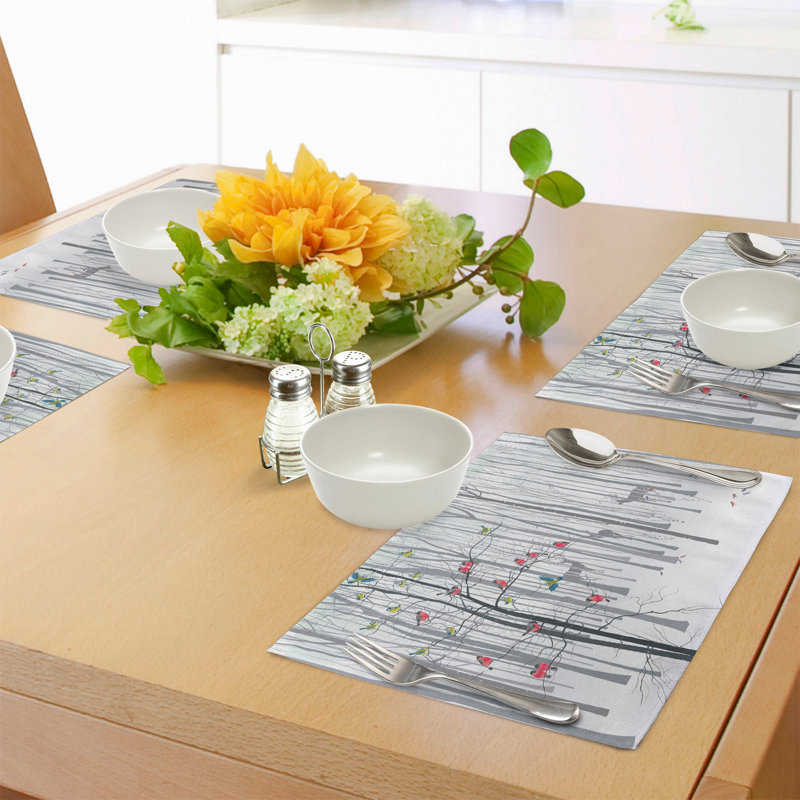 Multicolore 8 tapis d'oiseaux sur un arbre Allium Way®