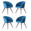 Goddard 4 Person Dining set - a Rectangular Extendable Dining Table with Metal Legs and a Set of 4 Quilted Velvet Dining Chairs for Dining Room - Modern Dining Table Set-300738262-300738261
