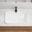 Lavabo de salle de bain encastré en céramique 22,05 po x 15,36 po x 6,7 po - vasque en porcelaine blanche, conception sans couture pour comptoir de meuble-lavabo-131006837
