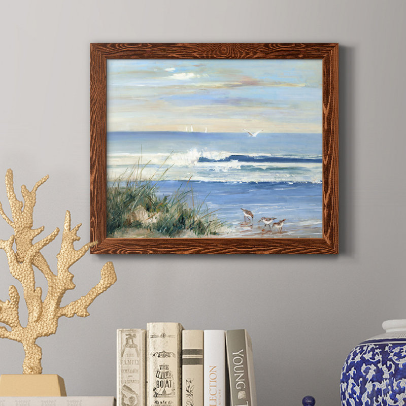 Beach Combers - Reproduction d'art sur papier encadrée, H 20 po x l 17 po x P 1,5 po, Érable
