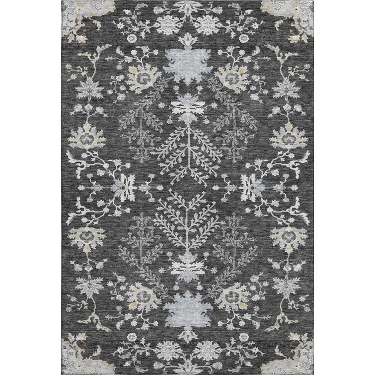 Premium Machine Washable Gurubaksh AMF1156 Floral Rug