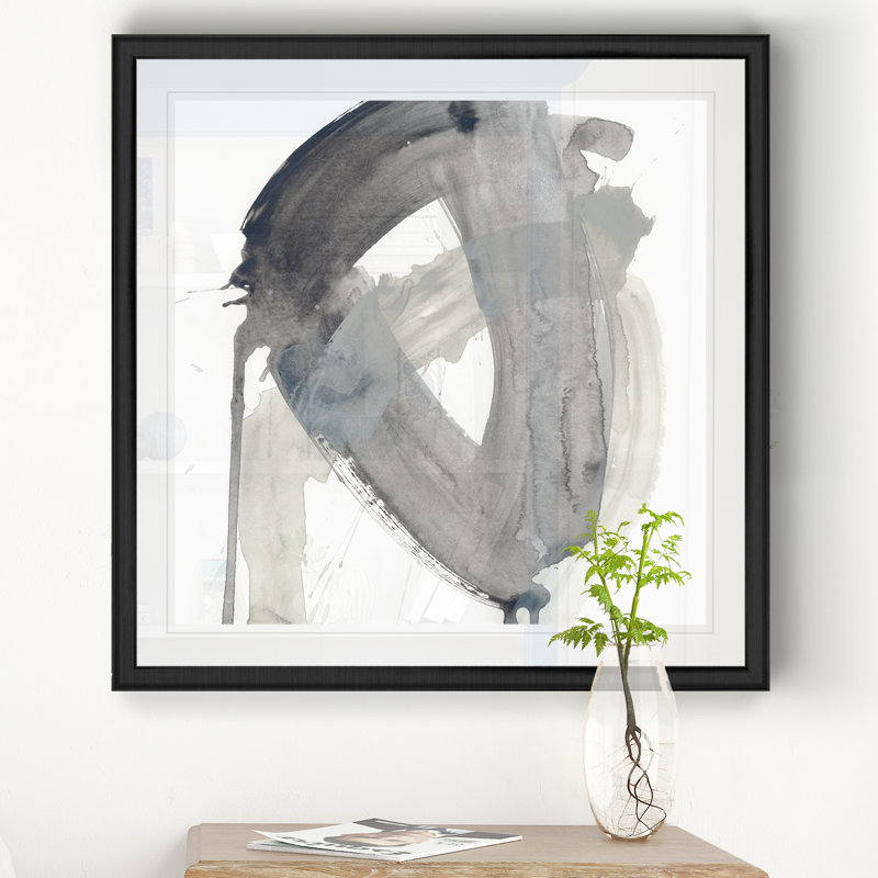 «Swath III», peinture sur toile, H 17,5 po x l 17,5 po x P 1,5 po, Cadre noir