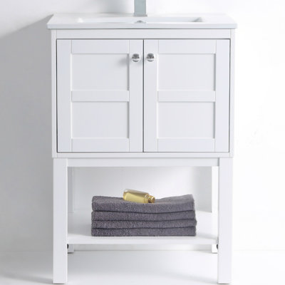 Wilner 24'' Single Bathroom Vanity with Ceramic Top