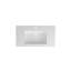 Lavabo à surface solide de 35 po - blanc mat et surface blanche contemporaine de type piédestal, style nettoyable