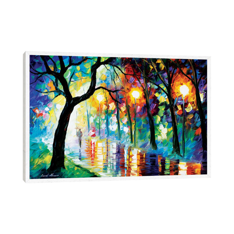 Dark Night I by Leonid Afremov - Painting on Canvas, 66.04 cm H x 45.72 cm W, White Framed Canvas