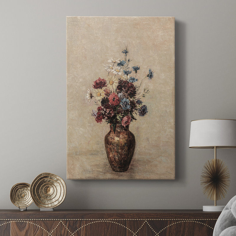 Motif floral rétro avec ccclv - Cavas, H 27 po x l 18 po