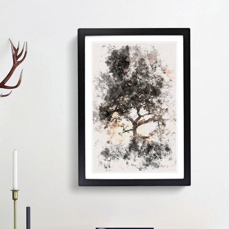 Leopard Siesta - Framed Print, 63cm H x 45cm W x 2cm D, Black Framed