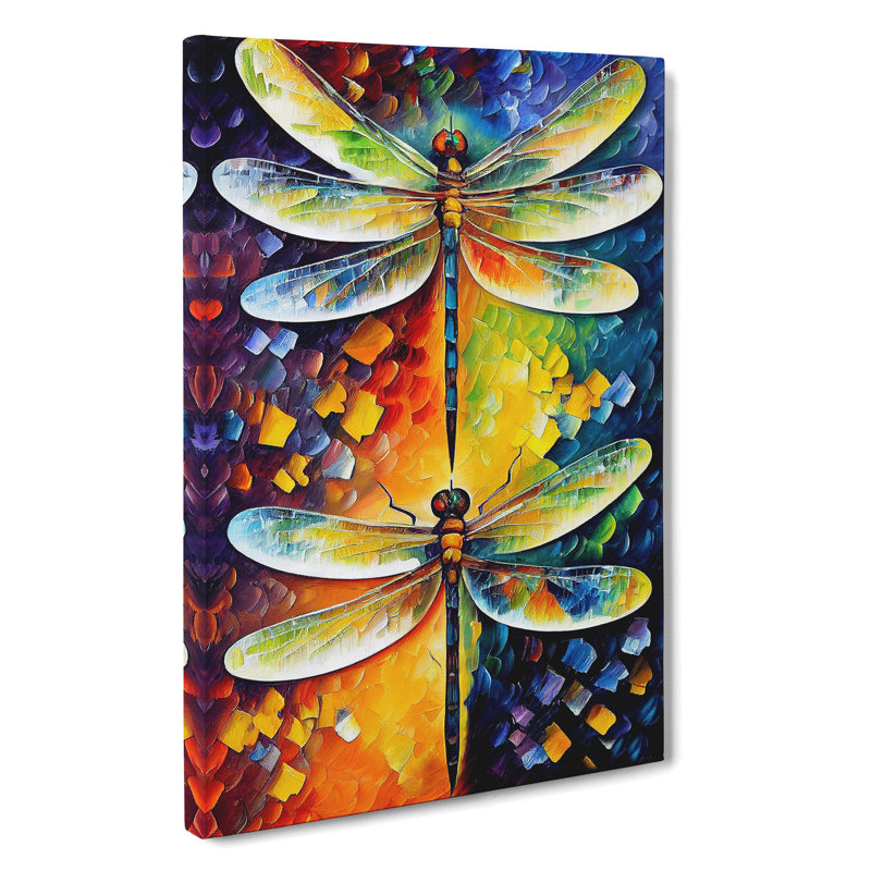 XC1022-4792X Two Dragonflies - Wrapped Canvas Print, 60cm H x 40cm W x 3cm D