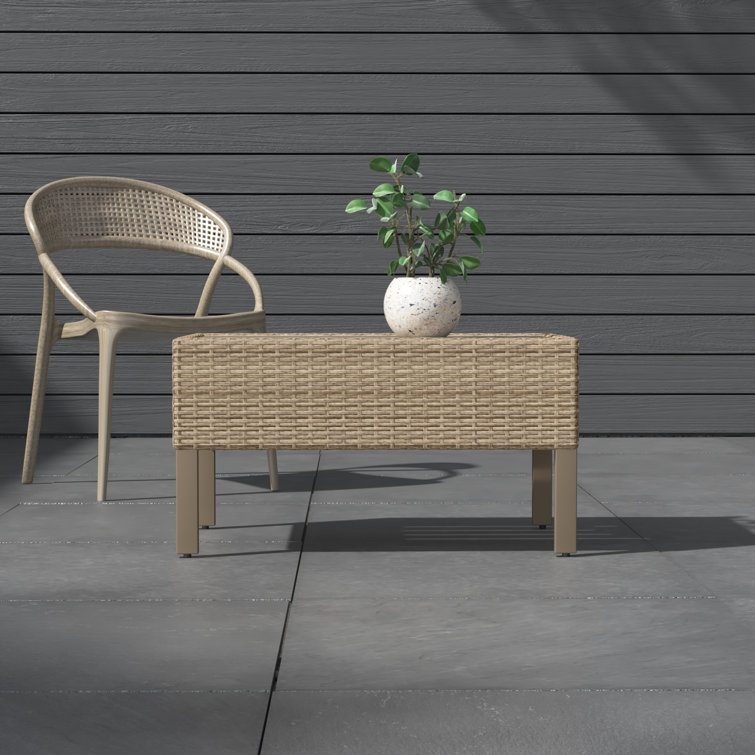 Aranka Outdoor Coffee Table in Natural Aged Wicker