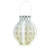 7" White Integrated Floral Pattern Outdoor Solar Lantern with Handle