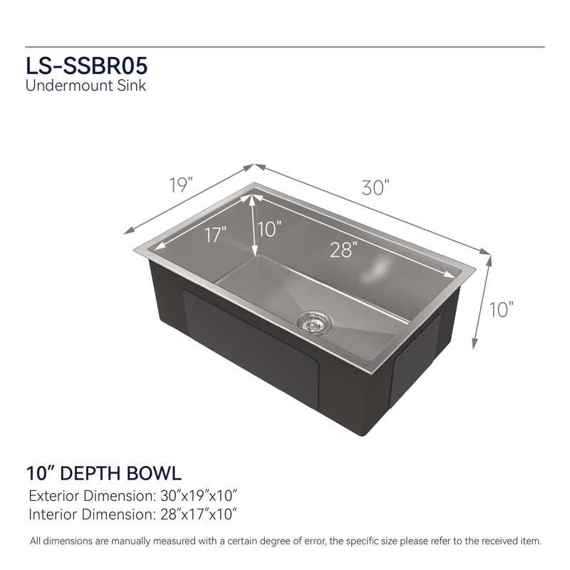 Évier de bureau encastrable Nano gris pour la cuisine - 30 po x 19 19 po avec rebord