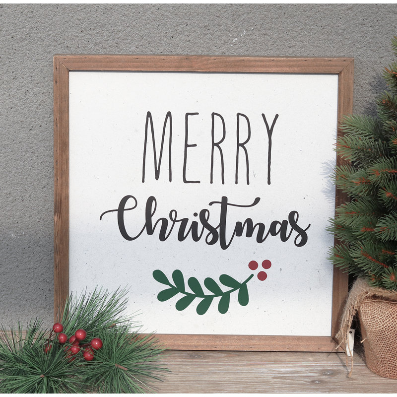Panneau mural en bois Merry Christmas