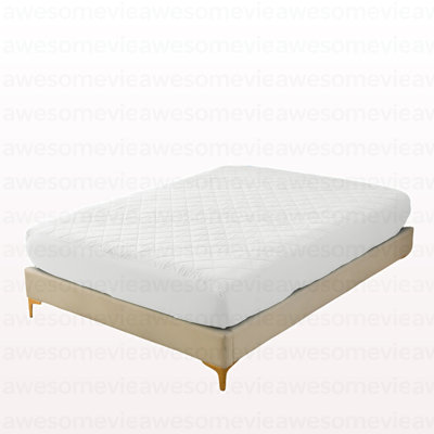Protège-matelas imperméable ultrasonique Diamond Grid blanc taille K