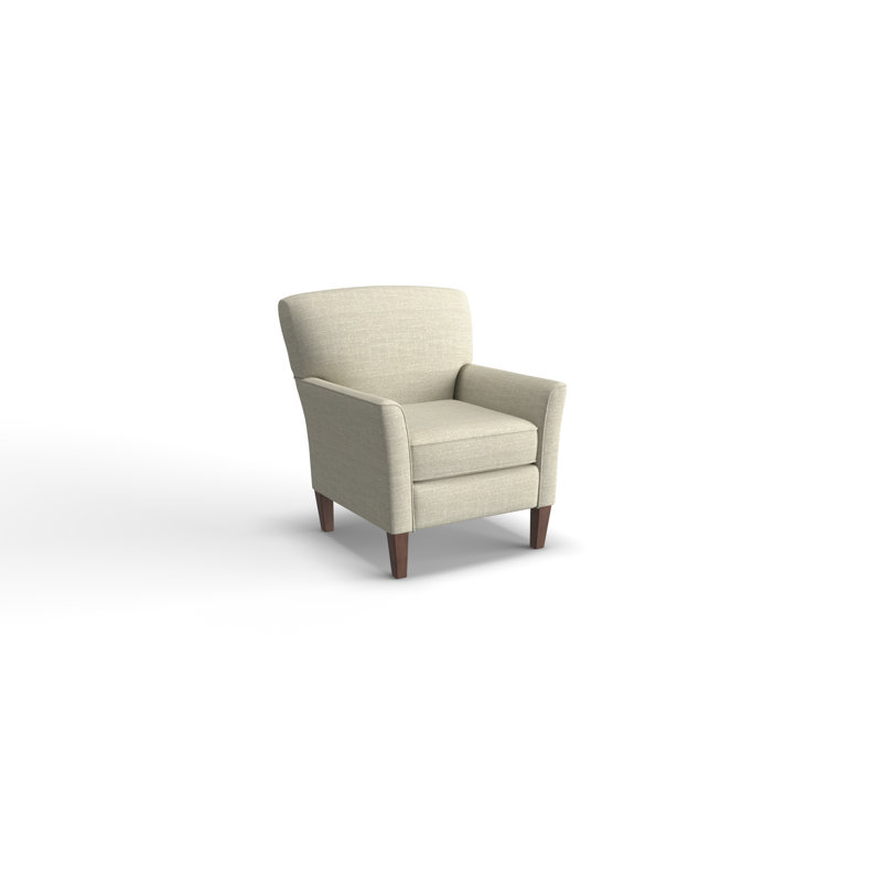 Shirleyann Upholstered Club Chair, Dark Walnut, Beige Polyester Blend
