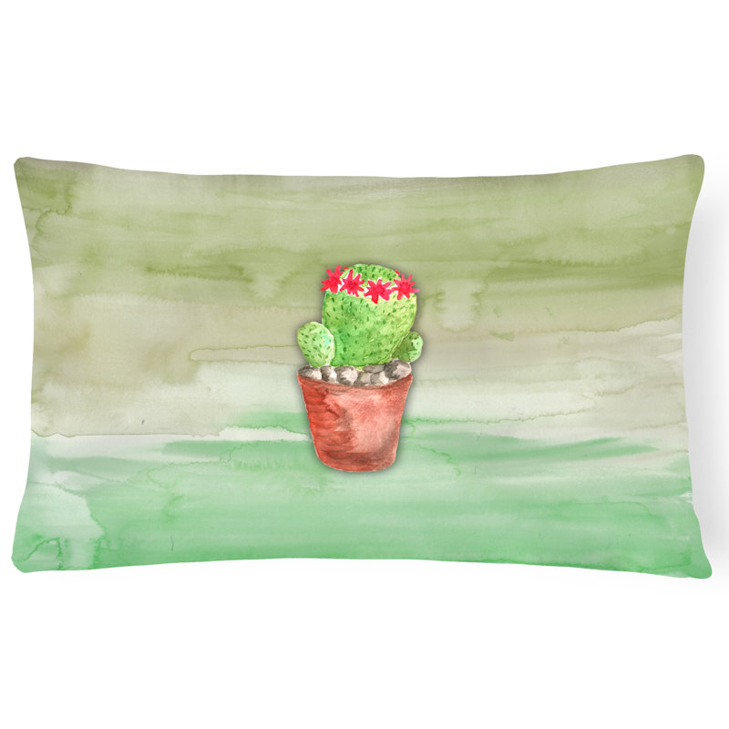 Coussin lombaire frabic en aquarelle cactus