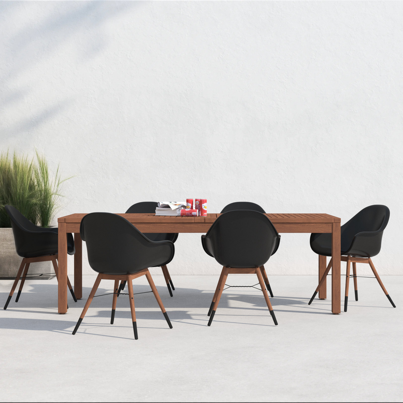 Anautica 88" Eucalyptus Patio Dining Set