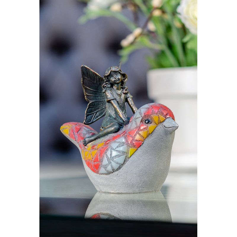 Statue oiseau mosaïque fée
