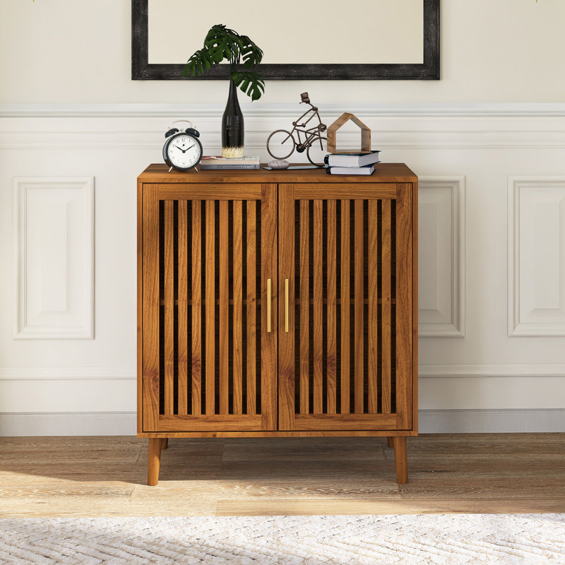31.5" W Wood Farmhouse Sideboard Buffet Cabinet With Adjustable Shelf