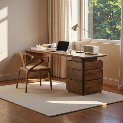 Bureau minimaliste de style européen avec rangement