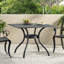 Table carrée de 39,94 po en aluminium, sable noir, mobilier de patio en aluminium, pour la salle à manger