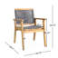 2 chaises de salle à manger en corde tressée gris foncé et bois - de 2 chaises transitionnelles (de 2), P 25,9 po x l 24,7 po