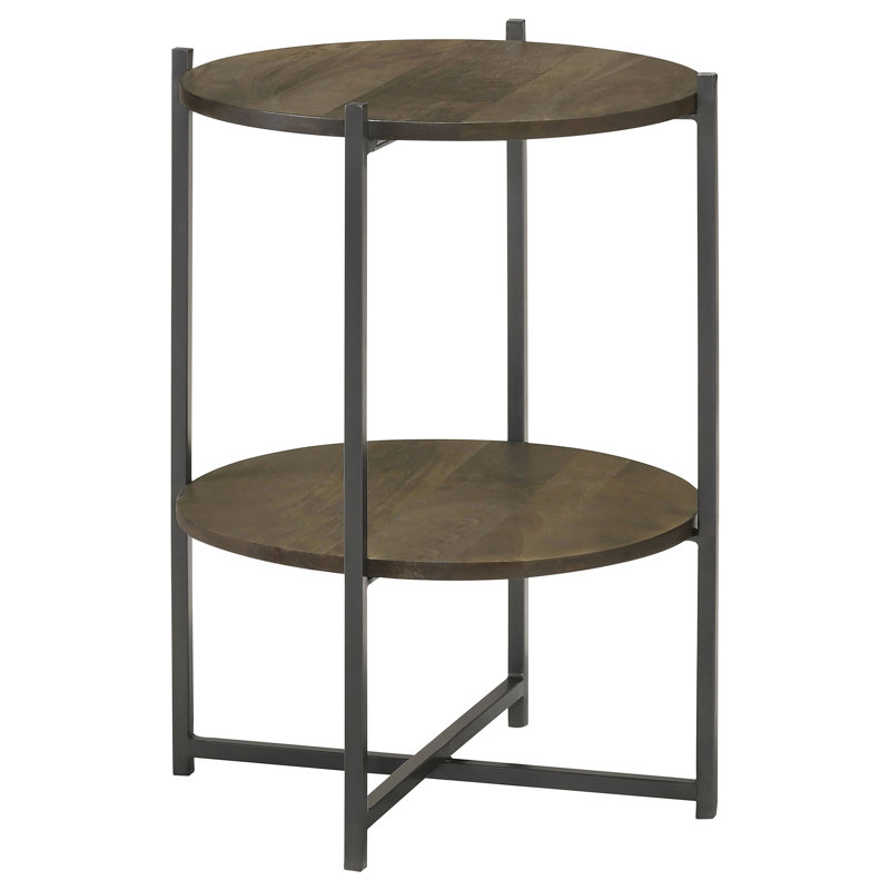 Axel Round Accent Table With Open Shelf Natural