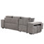 Canapé modulaire en L avec canapé-lit, rangement, 2 tabourets, pieds carrés, méridienne rembourrée et rembourrée 3 places-774452641