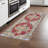 8' Red Medallion Power Loom Runner Rug