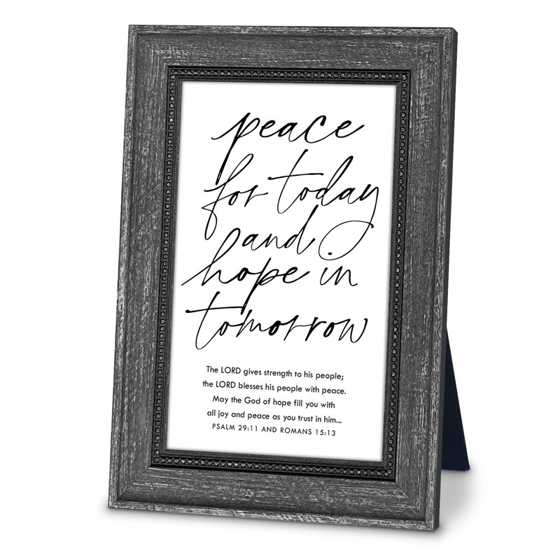 Plaque Peace For Today And Hope Tomorrow