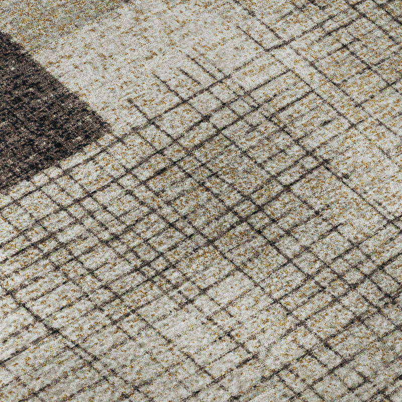 Premium Machine Washable Mayfield Geometric Rug, 2'3" x 7'6" Runner, Brown