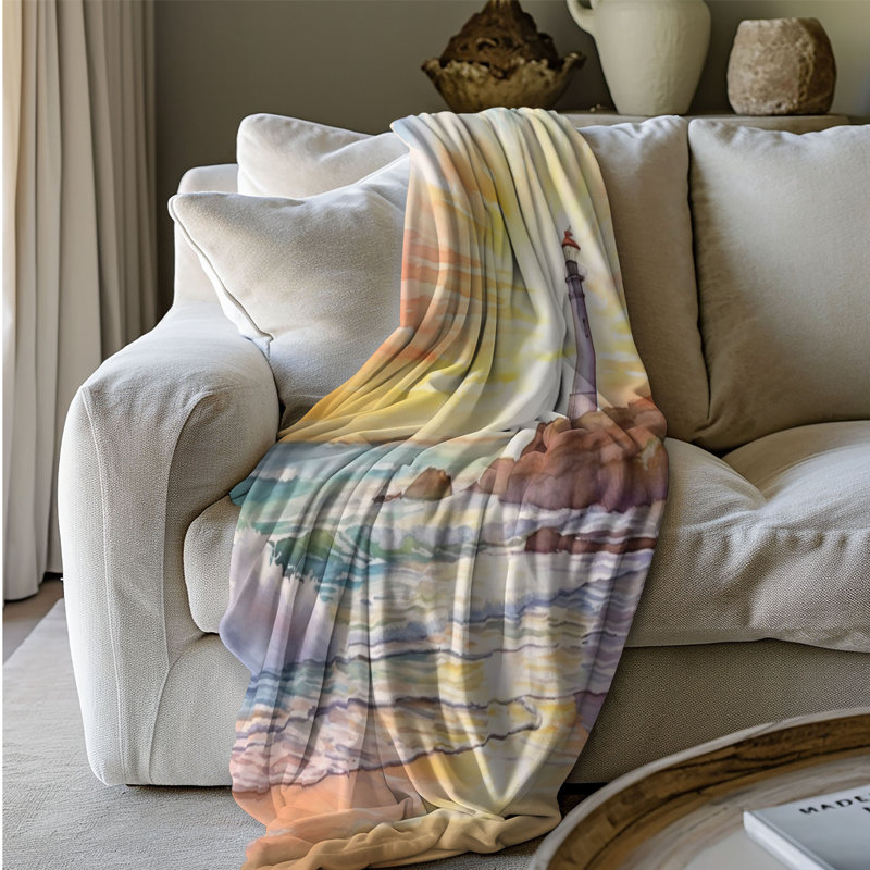Ocean Beacon - 1 pièce Sherpa Premium, L 60 po x L 80 po