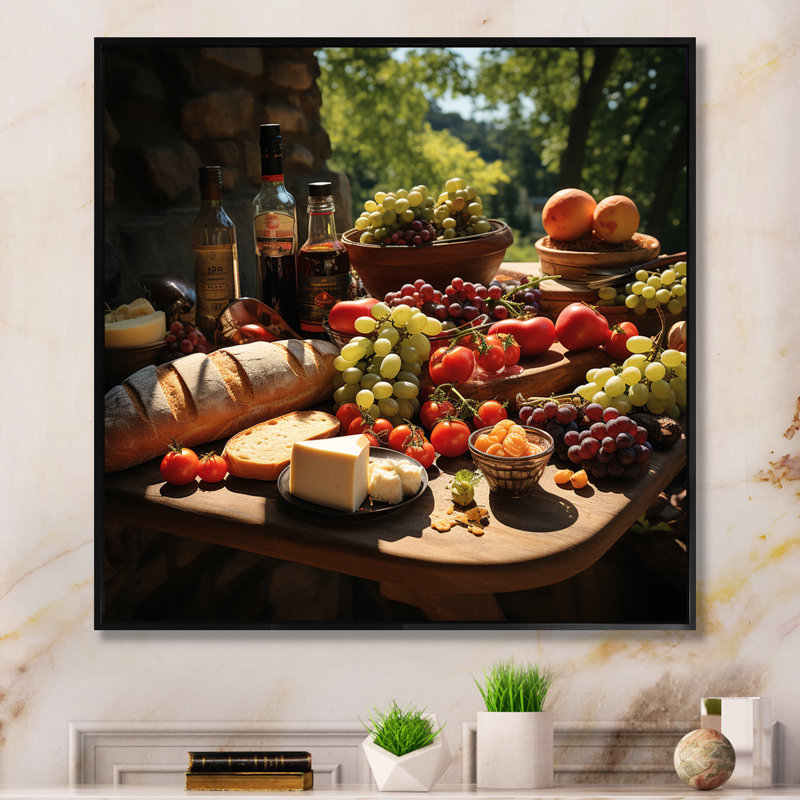 Gourmet Cheese Boards II - Wine & Champagne Wall Art, Black Floater Framed, 36" H x 36" W x 1.5" D