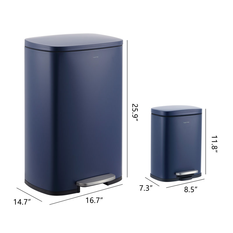 Steel Step On Kitchen Trash Can - 13.2 Gallons, Denim Blue