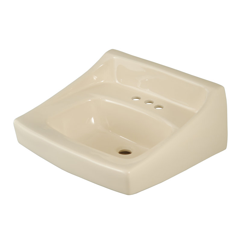 Lavabo de salle de bain rectangulaire commercial en porcelaine vitreuse avec trop-plein, Os, Centres de 8 po