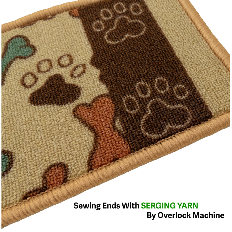 Tapis d'escalier antibactérien antidérapant et lavable à la machine, Rectangle 36 po x 7,5 po