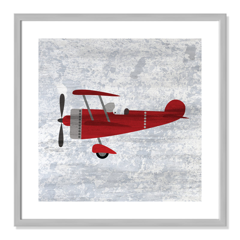 Impression sur papier rouge 2, H 22,5 po x l 22,5 po x P 1,18 po, Encadré de boîte argent