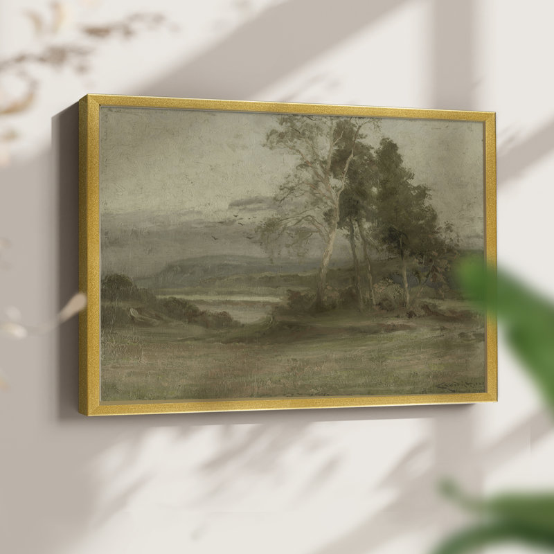 Paysages rétro-DCLxxxix - impression encadrée - réversible, H 22 po x l 28 po, Or