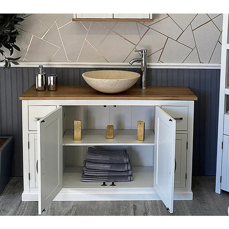 Ankney 1230mm Single Bathroom Vanity with Vessel Stone Basin