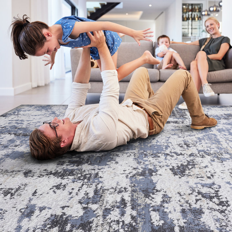 Grey Non-Shedding Area Rug 2X8, Stain For Dining Room Living 2X8 Abstract Rug, Home Decor, Runner 2'3" x 8'1"