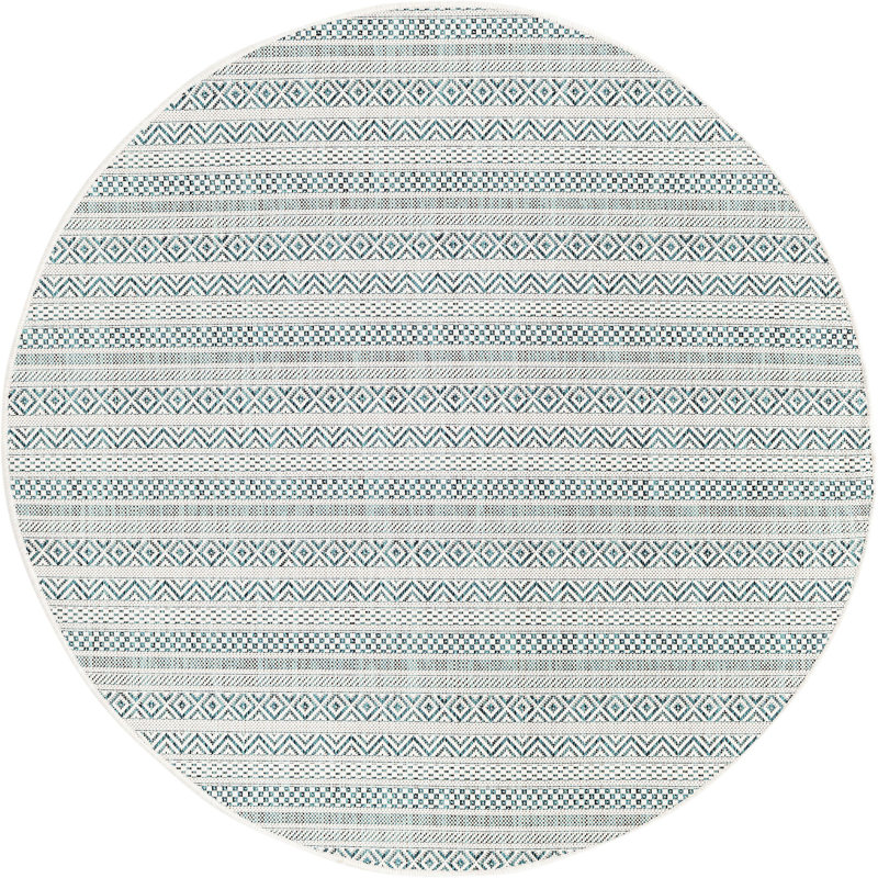Tapis d'extérieur scintillant bleu clair, Rond 5 pi 3 po